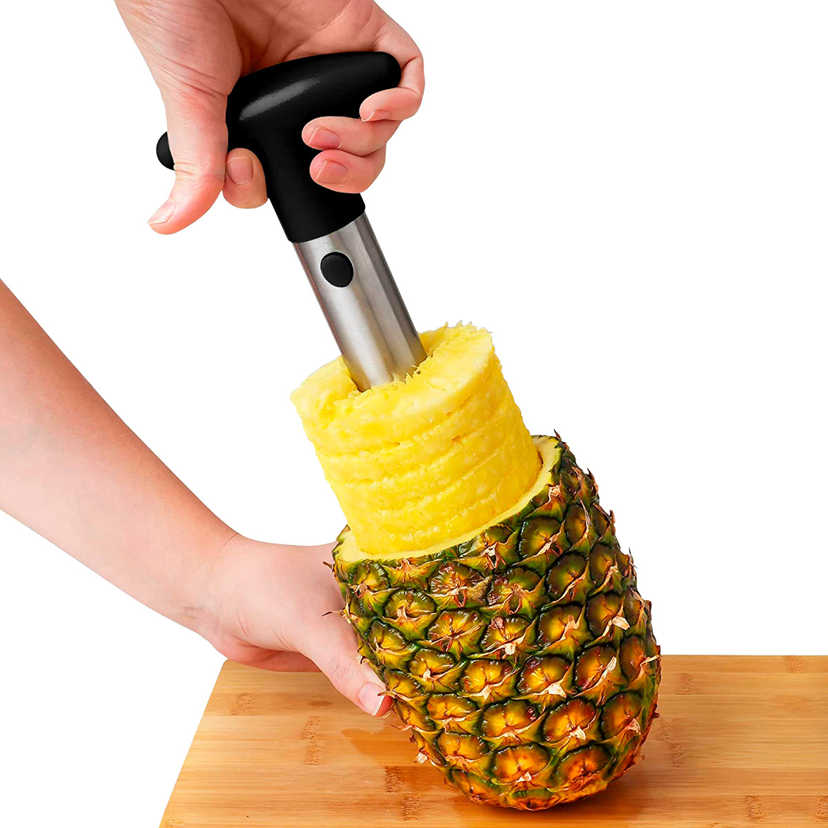 Descorazonador y Cortador de Piña de Acero Inoxidable Negro | Slim Company