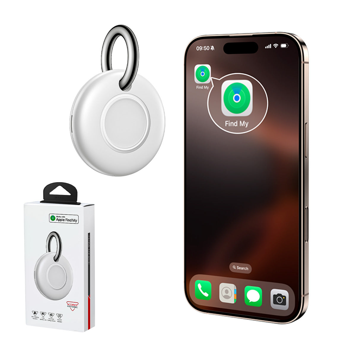 Localizador para Objetos Compatible con Apple Buscar FindMy Blanco | Slim Company