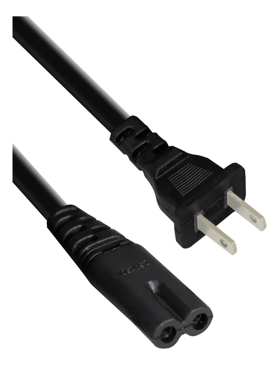Cable de Corriente Dos Polos para Cargador de Laptop 1.5 m Negro | Slim Company