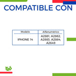 Batería para iPhone 14 A2649 A2881 A2882 A2883 A2884 3279mAh | Slim Company