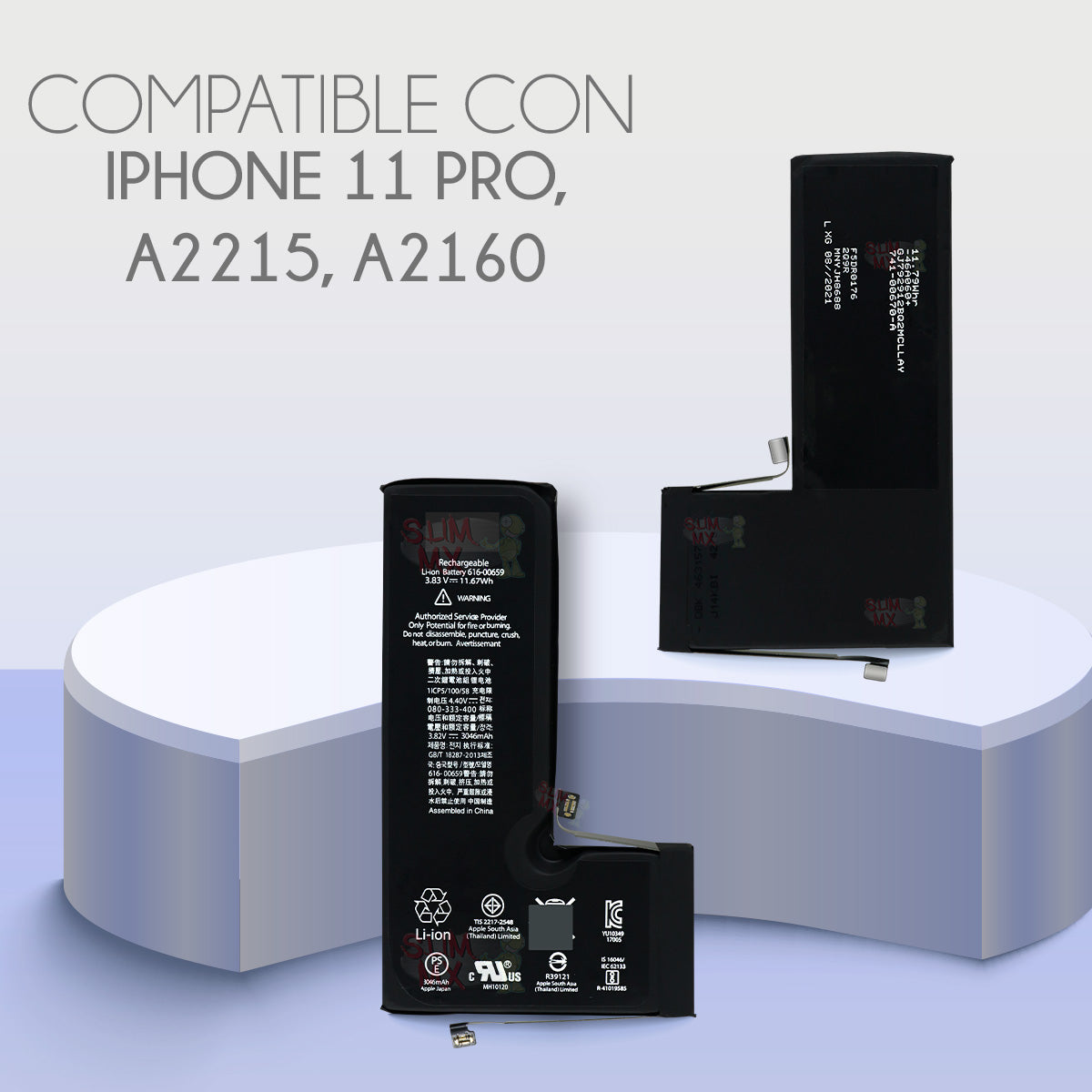 Batería para iPhone 11 Pro A2160 A2215 A2217 3046mAh | Slim Company