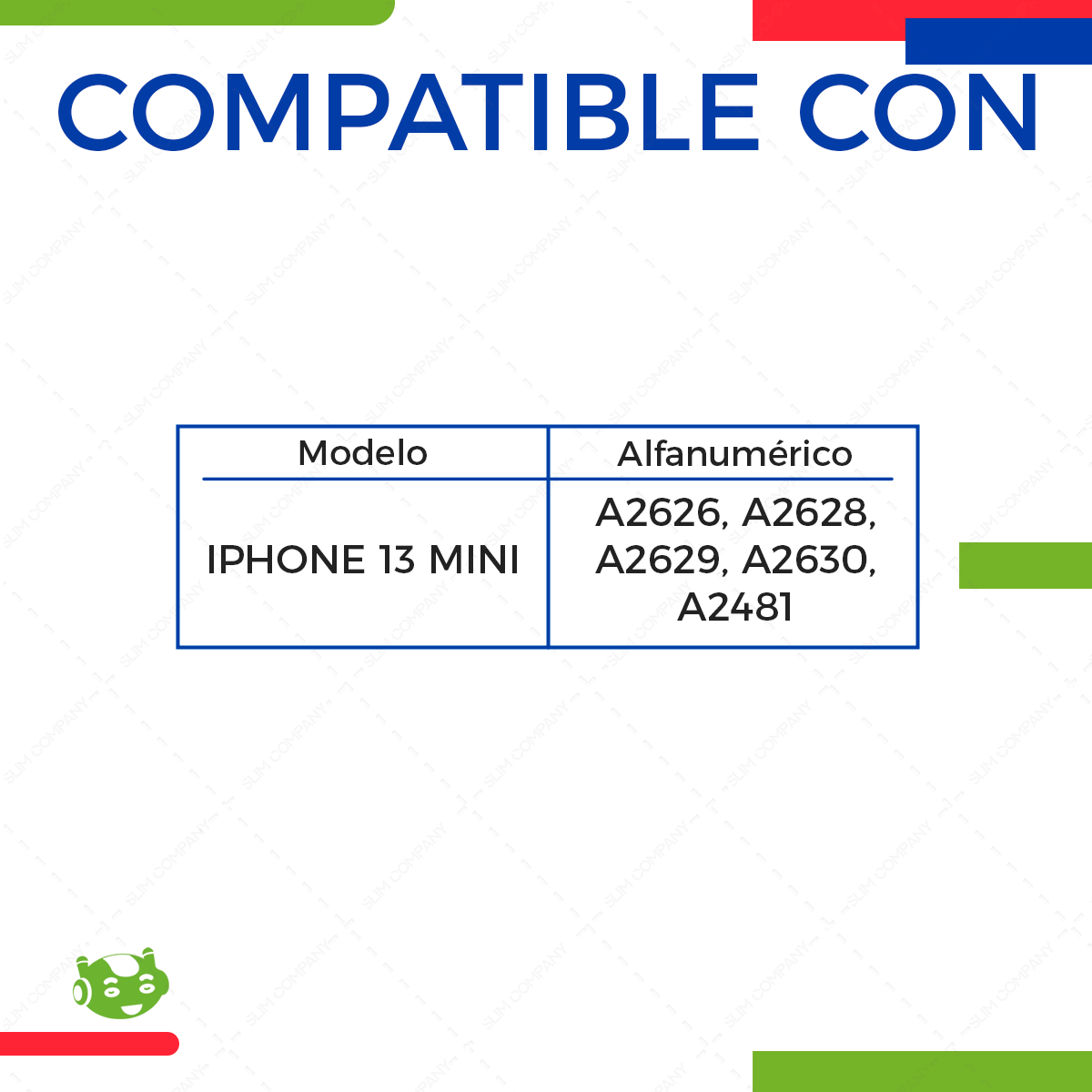 Batería para iPhone 13 Mini A2626 A2628 A2629 A2630 2406mAh | Slim Company