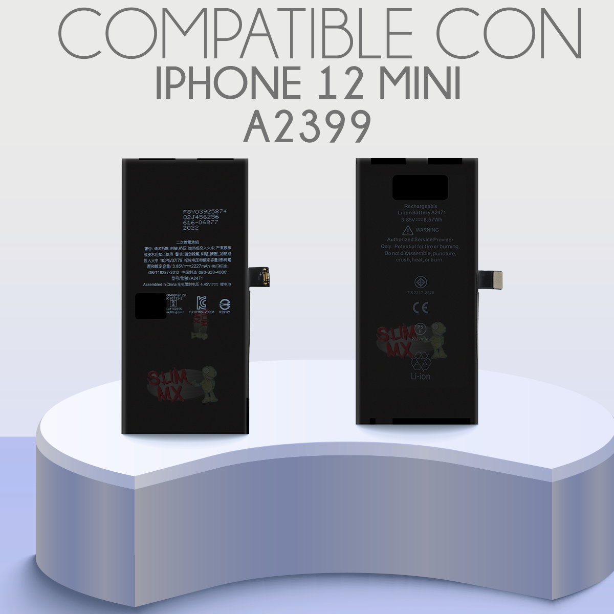 Batería para iPhone 12 Mini A2176 A2398 A2399 A2400 2227mAh | Slim Company