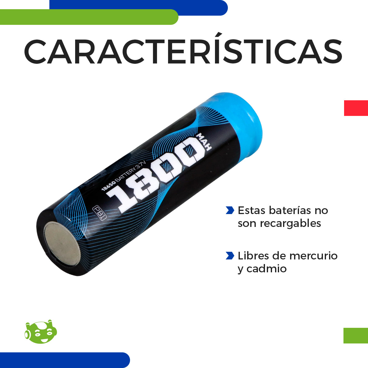 2pz Pila 18650 3.7V Batería Recargable 1800mAh | Slim Company
