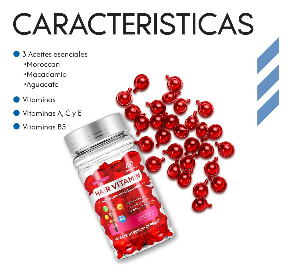 Kormesic Cápsulas Capilares Reparadoras 40 Piezas para Cabello Seco o Dañado | Slim Company