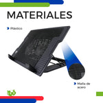 Base Enfriadora para Laptop Antideslizante Negra con 2 Ventiladores | Slim Company