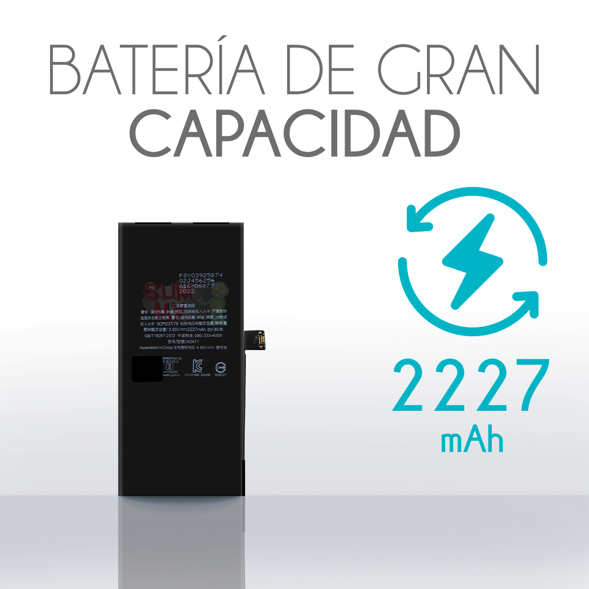 Batería para iPhone 12 Mini A2176 A2398 A2399 A2400 2227mAh | Slim Company