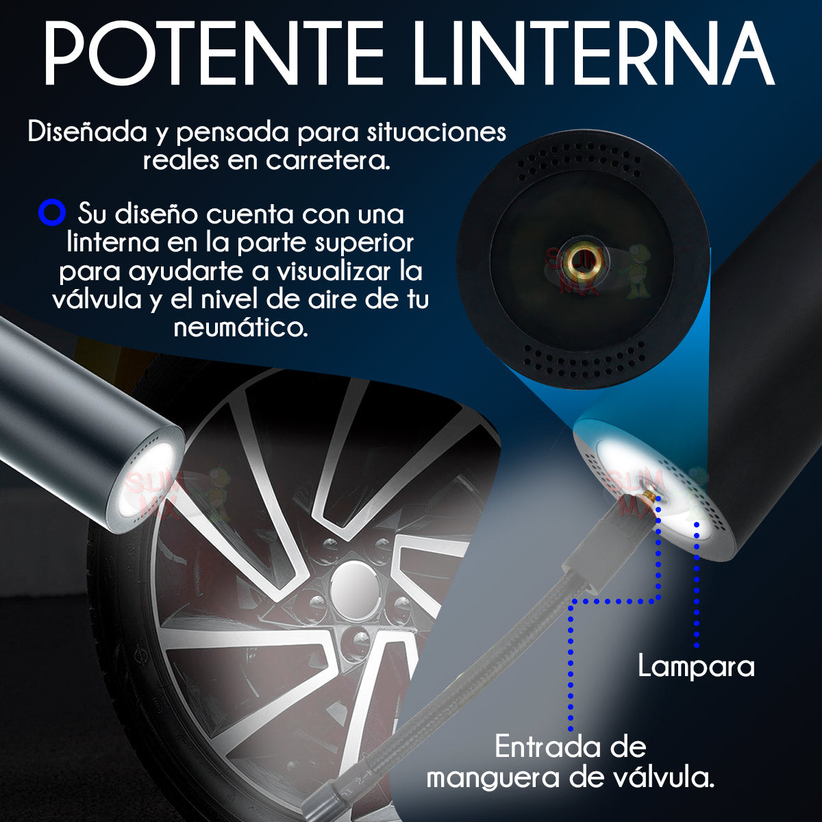 Compresor de Aire Digital USB-C Portátil Modelo C2813 Negro | Slim Company