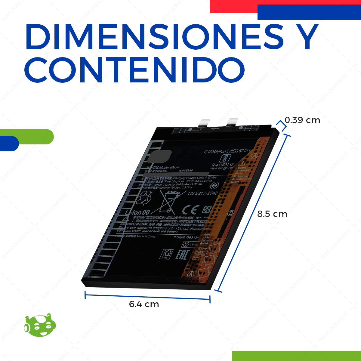 Batería para Xiaomi Redmi Note 13 Pro 5G Modelo BM5V | Slim Company