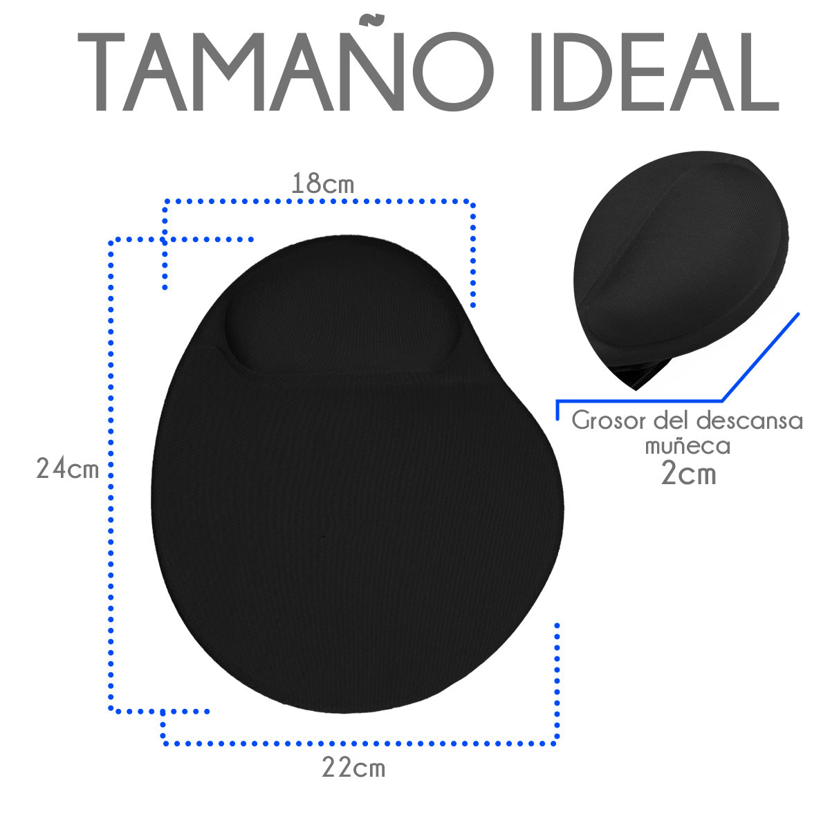 Mousepad Ergonómico de Gel Antideslizante con Apoyo para Muñeca | Slim Company