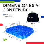 Cojín Ergonómico Tipo Panal de Polímero Elástico para Silla Azul