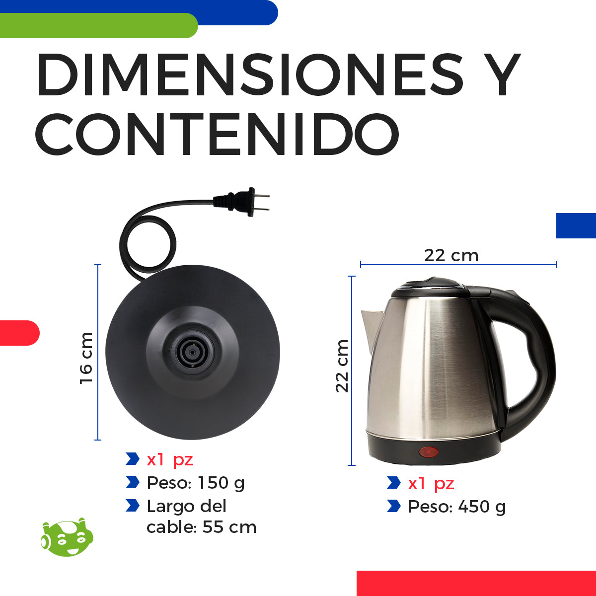 Jarra Eléctrica Slim Company 2 L Acero Inoxidable Hervidor para Agua y Café