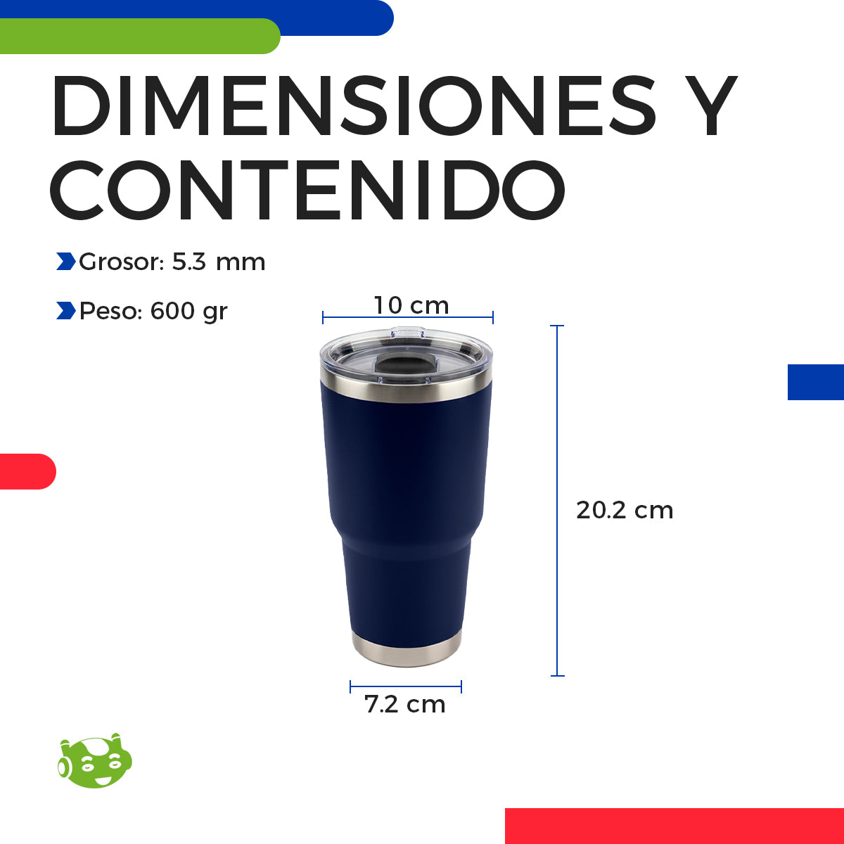 Vaso Térmico de Acero Inoxidable 30oz / 880 ml para Bebidas Frías y Calientes | Slim Company