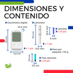 Medidor de Glucosa en Sangre Glucómetro con Tiras Reactivas Blanco | Slim Company