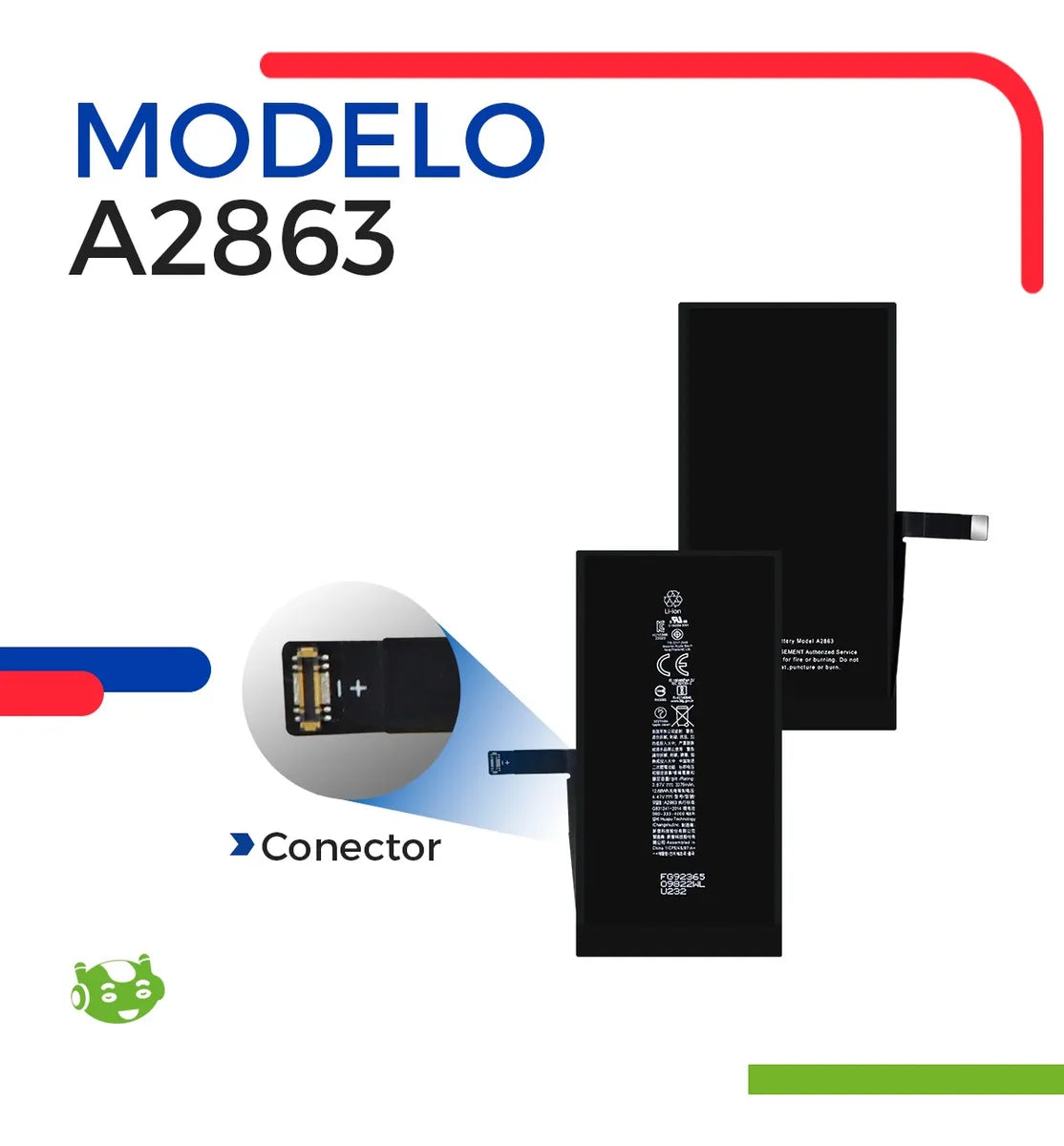 Batería para iPhone 14 A2649 A2881 A2882 A2883 A2884 3279mAh | Slim Company