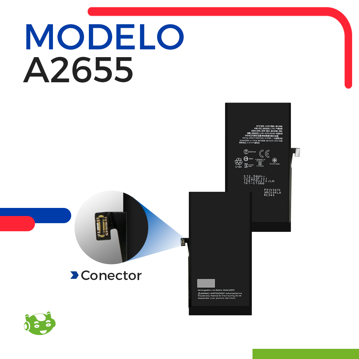 Batería para iPhone 13 A2631 A2633 A2634 A2635 3227mAh | Slim Company