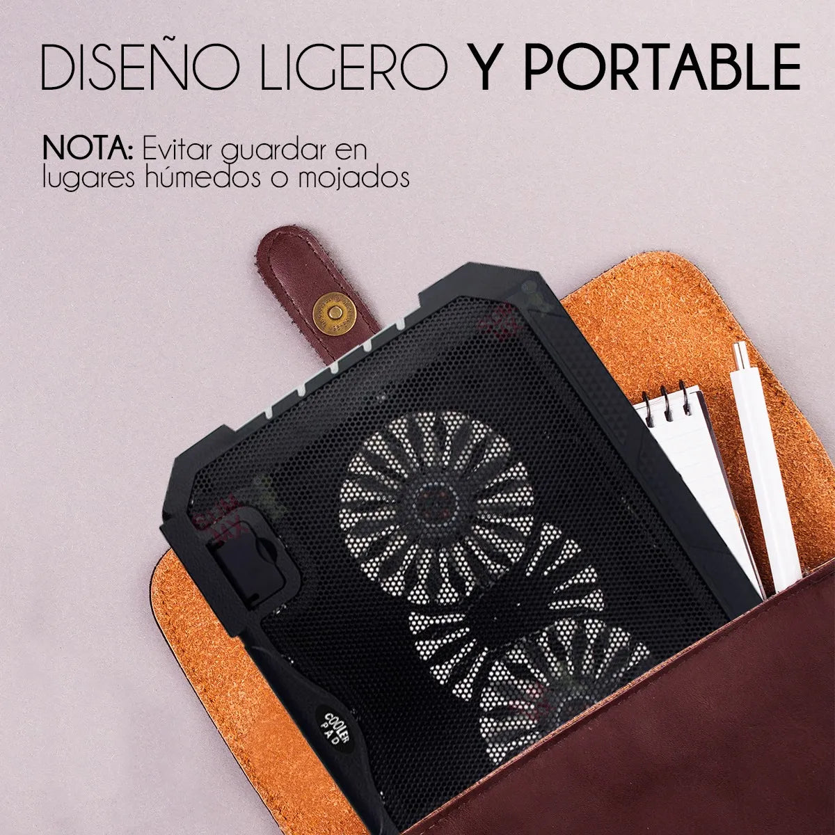 Base Enfriadora para Laptop Antideslizante con 2 Ventiladores RGB | Slim Company