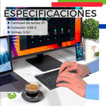 Mini Teclado USB Multimedia en Español para PC y Laptop Negro | Slim Company