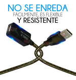 Cable Extensión USB Activa 2.0 Macho a Hembra 10 m 480 Mbps Negro | Slim Company