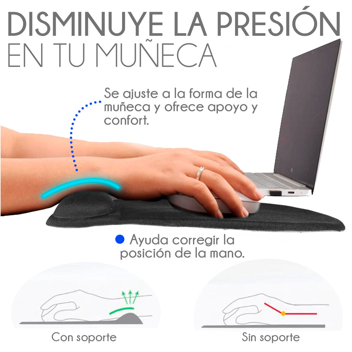 Mousepad Ergonómico de Gel Antideslizante con Apoyo para Muñeca | Slim Company