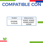 Batería para iPhone 14 Plus A2632 A2885 A2886 A2887 A2888 4325mAh | Slim Company