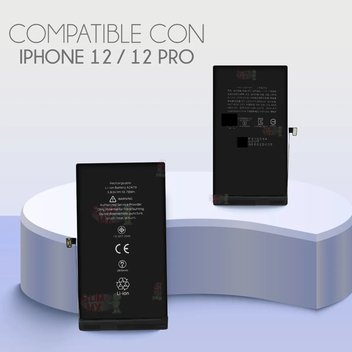 Batería para iPhone 12 y 12 Pro A2172 A2402 A2403 A2404 A2341 A2406 A2407 A2408 2815mAh | Slim Company