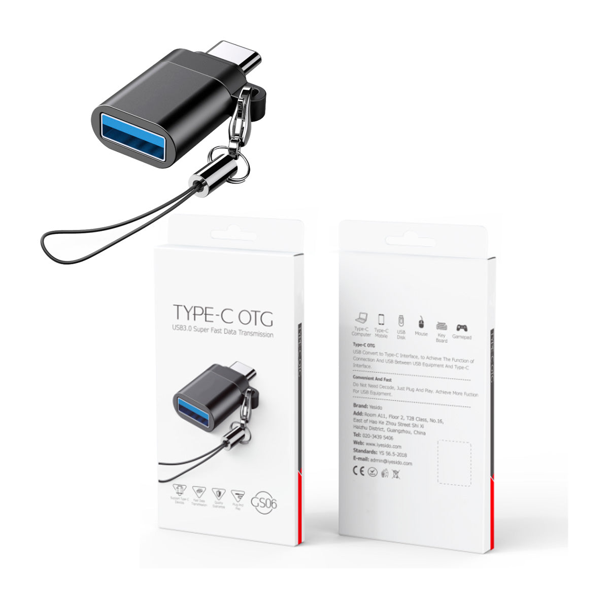 Adaptador OTG USB-A a USB-C 480Mbps para Celular y PC | Slim Company