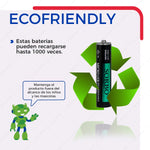 Pilas Recargables AAA Slim Company – Paquete de 4 con Cable de Carga USB