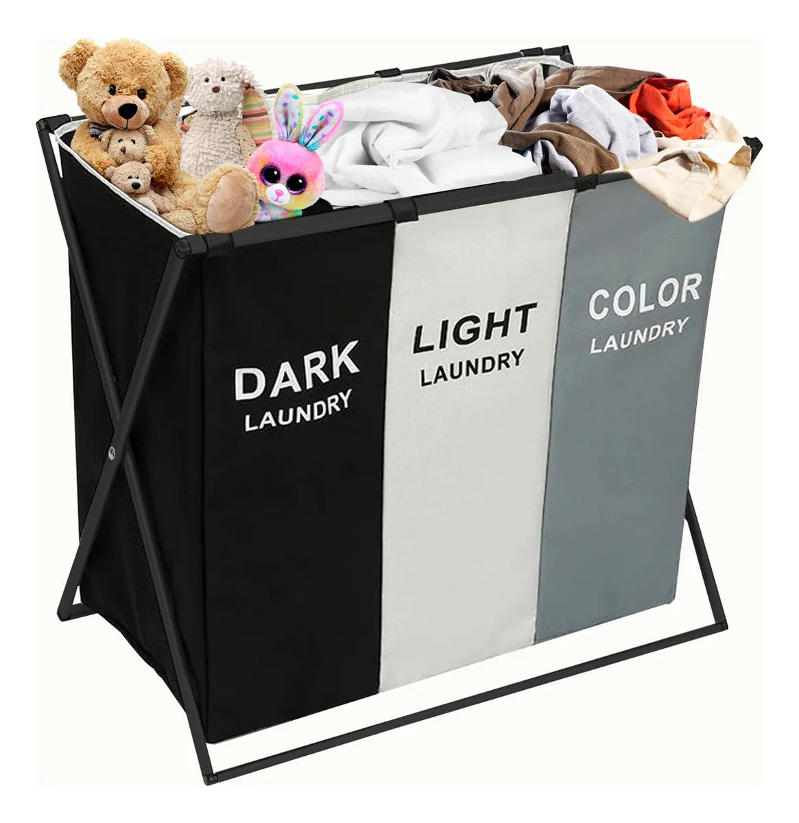 Cesto de Ropa Sucia Organizador de 3 Compartimentos Plegable | Slim Company