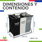 Cesto de Ropa Sucia Organizador de 3 Compartimentos Plegable | Slim Company