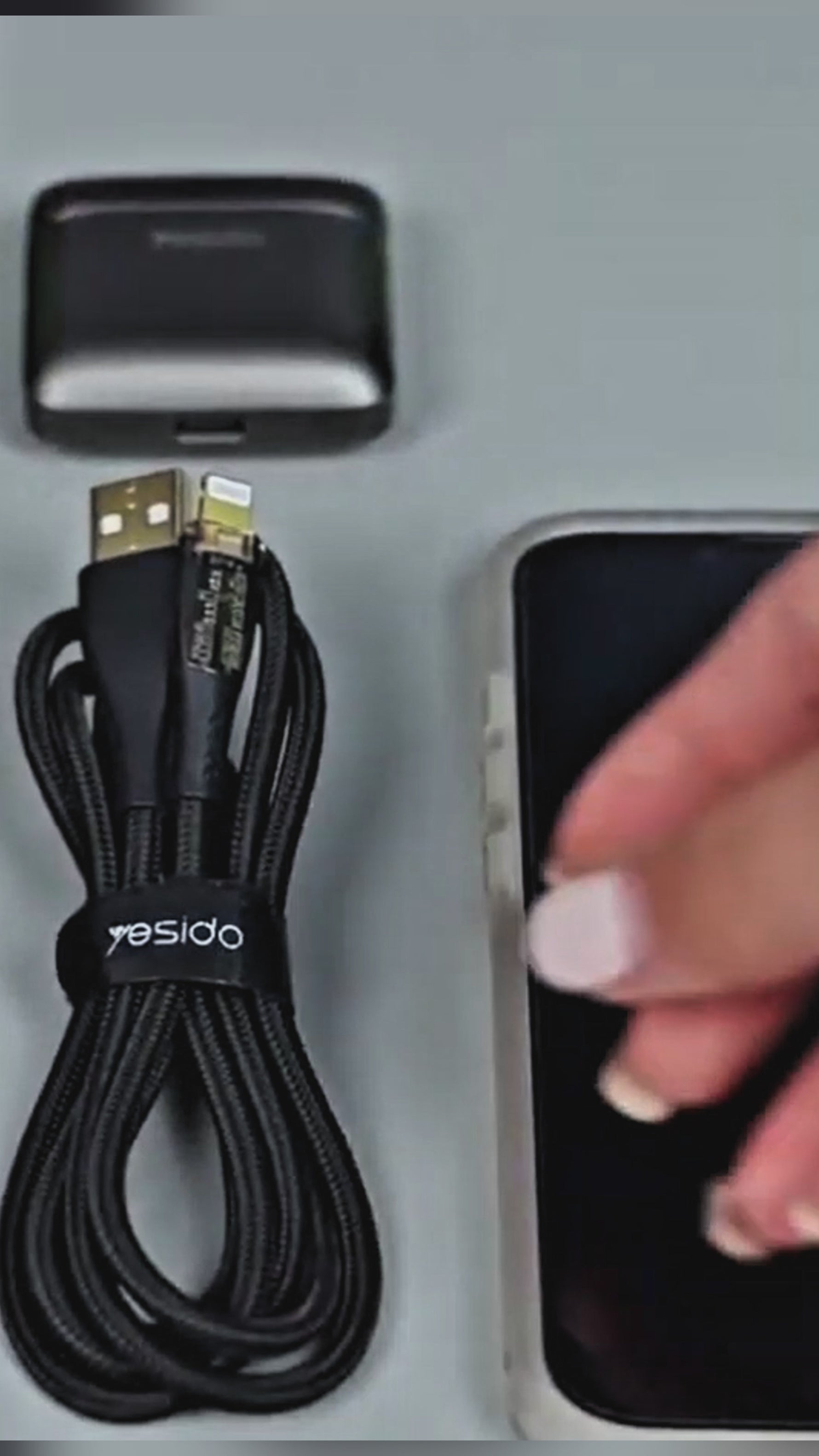 Cable para iPhone USB a Lightning 1.2 m Nailon Trenzado 2.4A Negro | Slim Company