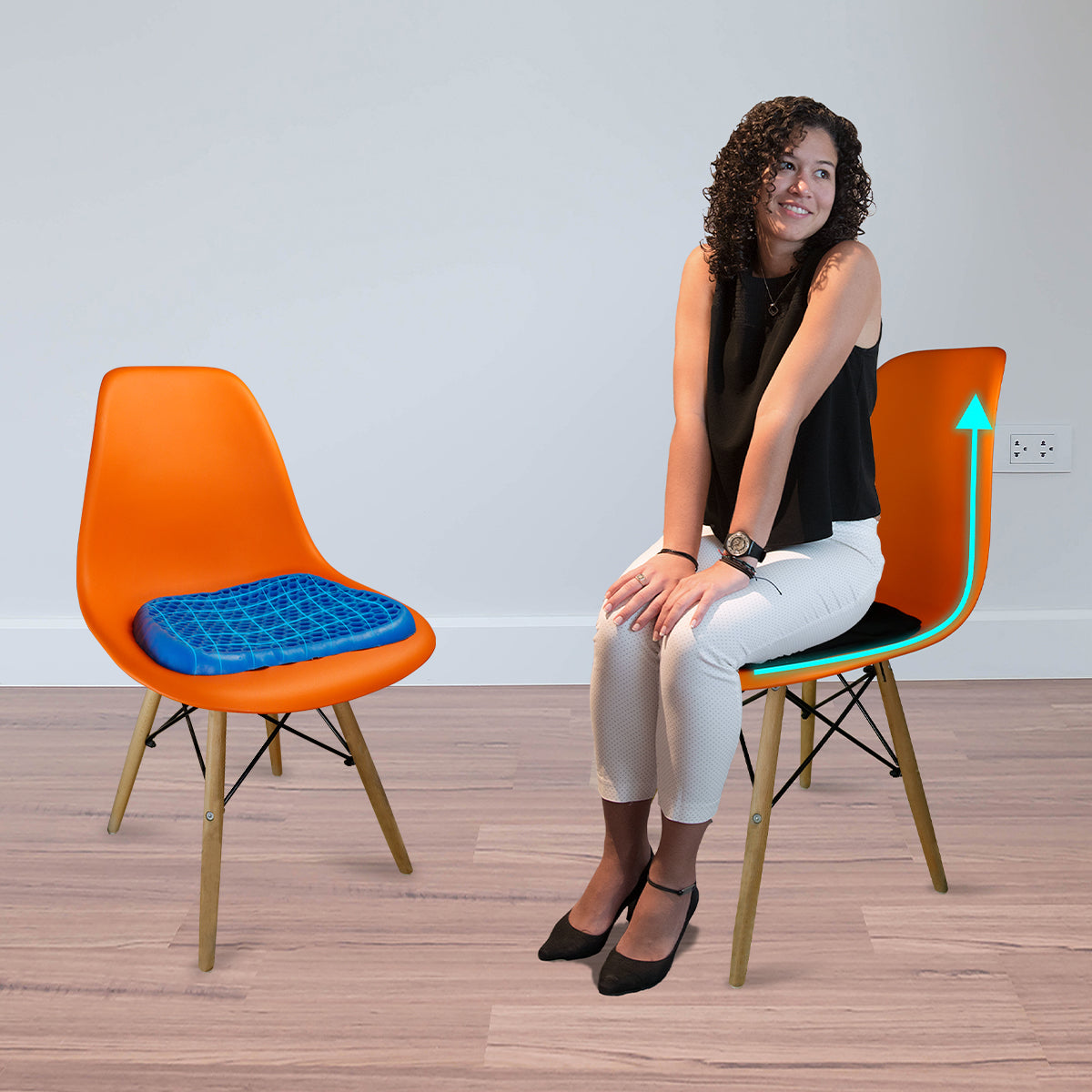 Cojín Ergonómico Tipo Panal de Polímero Elástico para Silla Azul